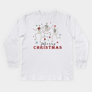 Skeleton Christmas Kids Long Sleeve T-Shirt